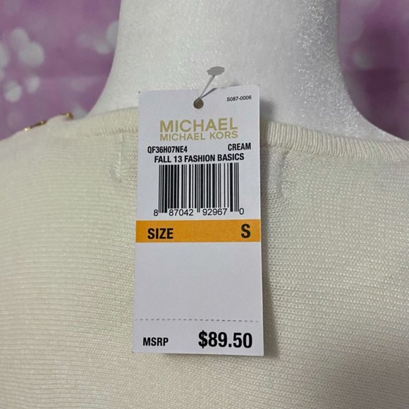 Micheal Kors NWT draped front top with zippers - Picture 4 of 12